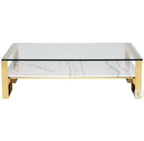 Tierra White And Gold Coffee Table