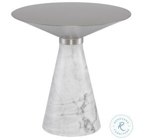 Iris Silver And White 19" Side Table
