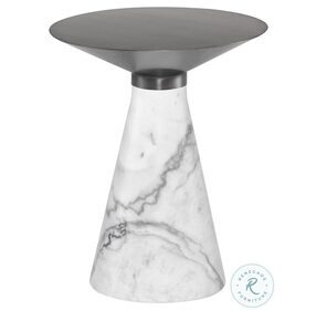 Iris Graphite And White 15" Side Table
