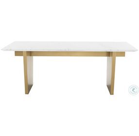 Aiden White And Gold Dining Table