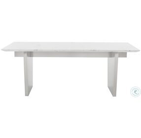 Aiden White And Silver Dining Table