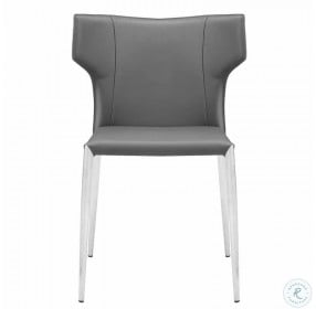Wayne Dark Grey Dining Chair with Silver Legs