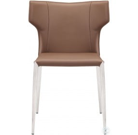 Wayne Mink Dining Chair with Silver Legs