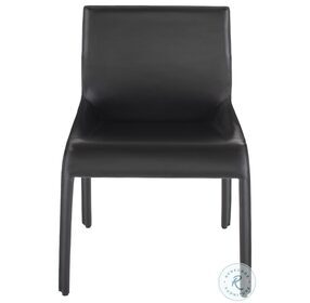 Delphine Black Leather Dining Side Chair
