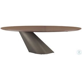 Oblo Walnut And Bronze 78" Dining Table
