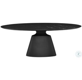 Taji Black 78" Oval Dining Table