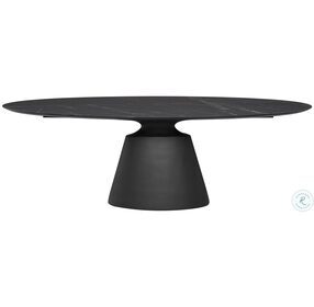 Taji Black 93" Oval Dining Table