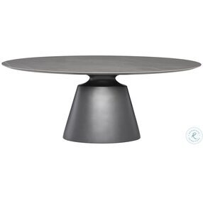 Taji Grey And Titanium 78" Oval Dining Table