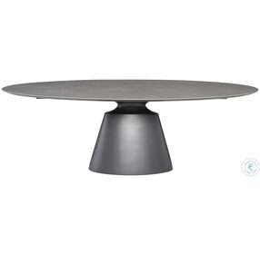 Taji Grey And Titanium 93" Oval Dining Table