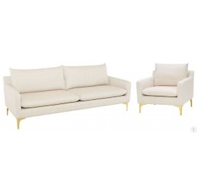 Anders Sand And Gold Accent Chair