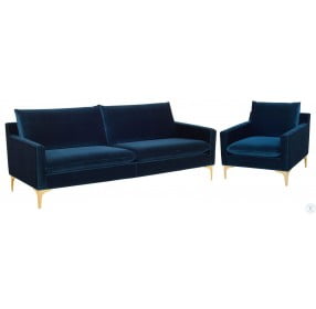 Anders Midnight Blue And Gold Accent Chair