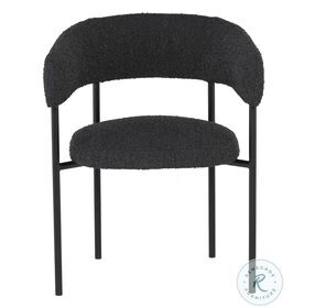 Cassia Black Licorice Boucle Dining Chair