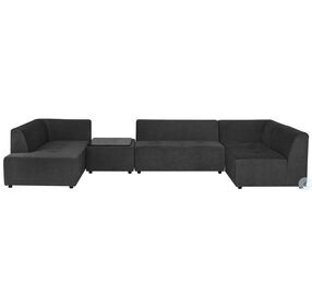 Parla Cement 5 Piece LAF Sectional with ottoman