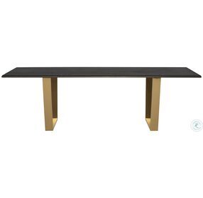 Linea Ebonized And Gold 94" Dining Table