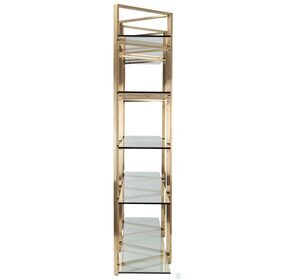 Elton Clear Glass and Gold Metal Display Shelving