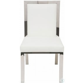 Rennes White Leather Dining Chair