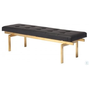 Louve Black and Gold Metal Occasional Bench