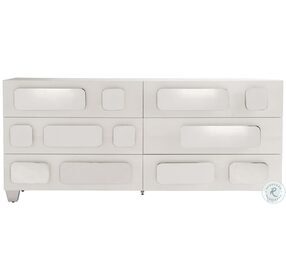 Padma Powder And Polished Stainless Steel 6 Drawer Dresser