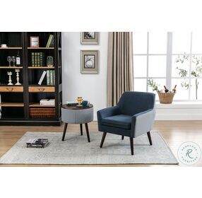 HM1207BU-1 Blue Accent Chair And Side Table