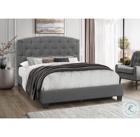 HM1863GYF-1 Gray Full Upholstered Panel Bed In A Box