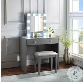 HM7878GY-15 Grey Vanity And Stool