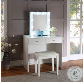 HM7878WH-15 White Vanity And Stool