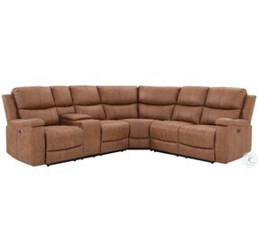 HM9453BRSC Brown Power Reclining LAF Sectional