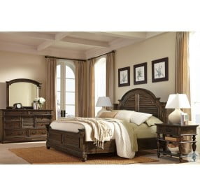 Homestead Molasses Louvered Queen Panel Bed