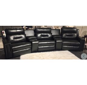 Excel Night Leather Power Headrest Modular Home Theater Group