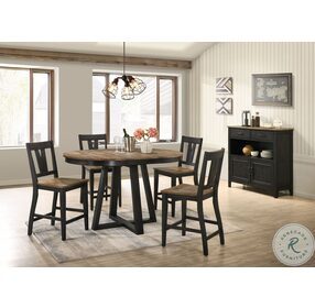 Harper Brushed Brown and Pecan Extendable Counter Height Dining Table