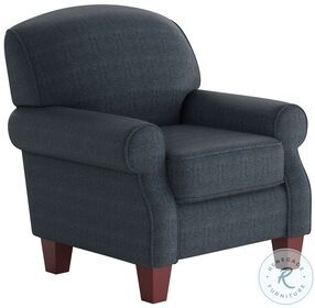 Theron Blue Indigo Round Arm Accent Chair