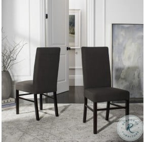 Classic Charcoal 20" Linen Side Chair Set Of 2