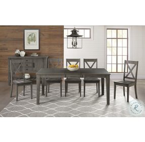 Huron Distressed Gray X Back Side Chair Set of 2