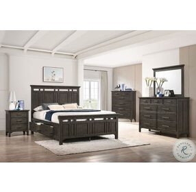 Hawthorne Brushed Charcoal Queen Dual Side Storage Bed
