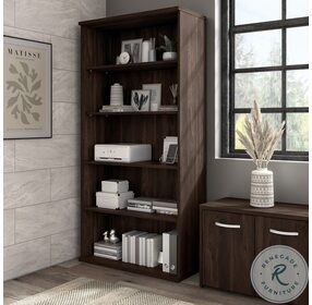 Hybrid Black Walnut Tall 5 Shelf Bookcase