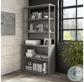 Hybrid Platinum Gray 36" Bookcase Hutch