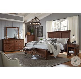 Oxford Whiskey Brown King Low Profile Panel Bed