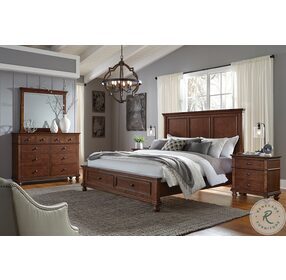Oxford Whiskey Brown Queen Panel Storage Bed