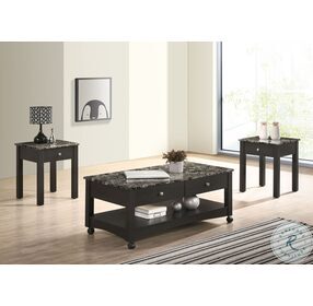 Kay Black And Marble Occasional Table Set