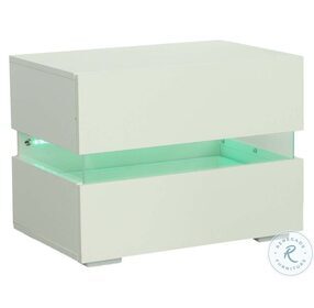 Dreamy White Acrylic Nightstand with LED Light