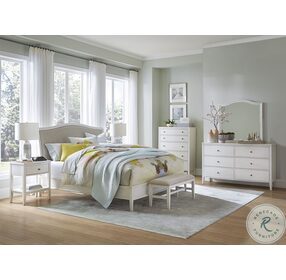 Charlotte White King Upholstered Low Profile Bed