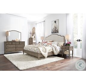 Provence Patine King Upholstered Panel Bed