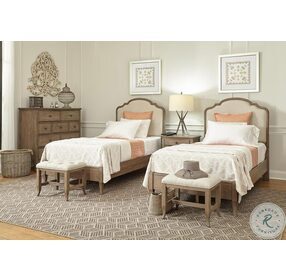 Provence Patine Twin Upholstered Panel Bed