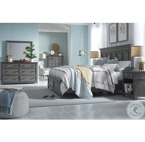 Caraway Aged Slate King Estate Panel Bed