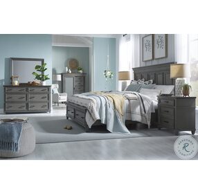 Caraway Aged Slate Queen Estate Storage Panel Bed