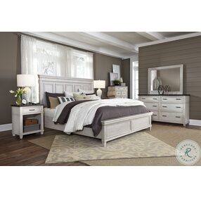 Caraway Aged Ivory King Estate Panel Bed