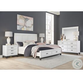 Hyde Park White California King Panel Storage Bed