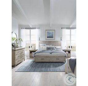 Foundry Weathered Stone California King Panel Storage Bed