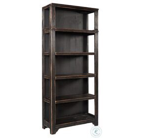 Reeds Farm Weathered Black Open Bookcase
