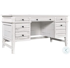 Reeds Farm Weathered White Half Ped Home Office Set